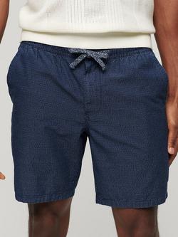 Superdry Tapered Fit Bermuda Shorts, Indigo Dobbie, Indigo Dobbie