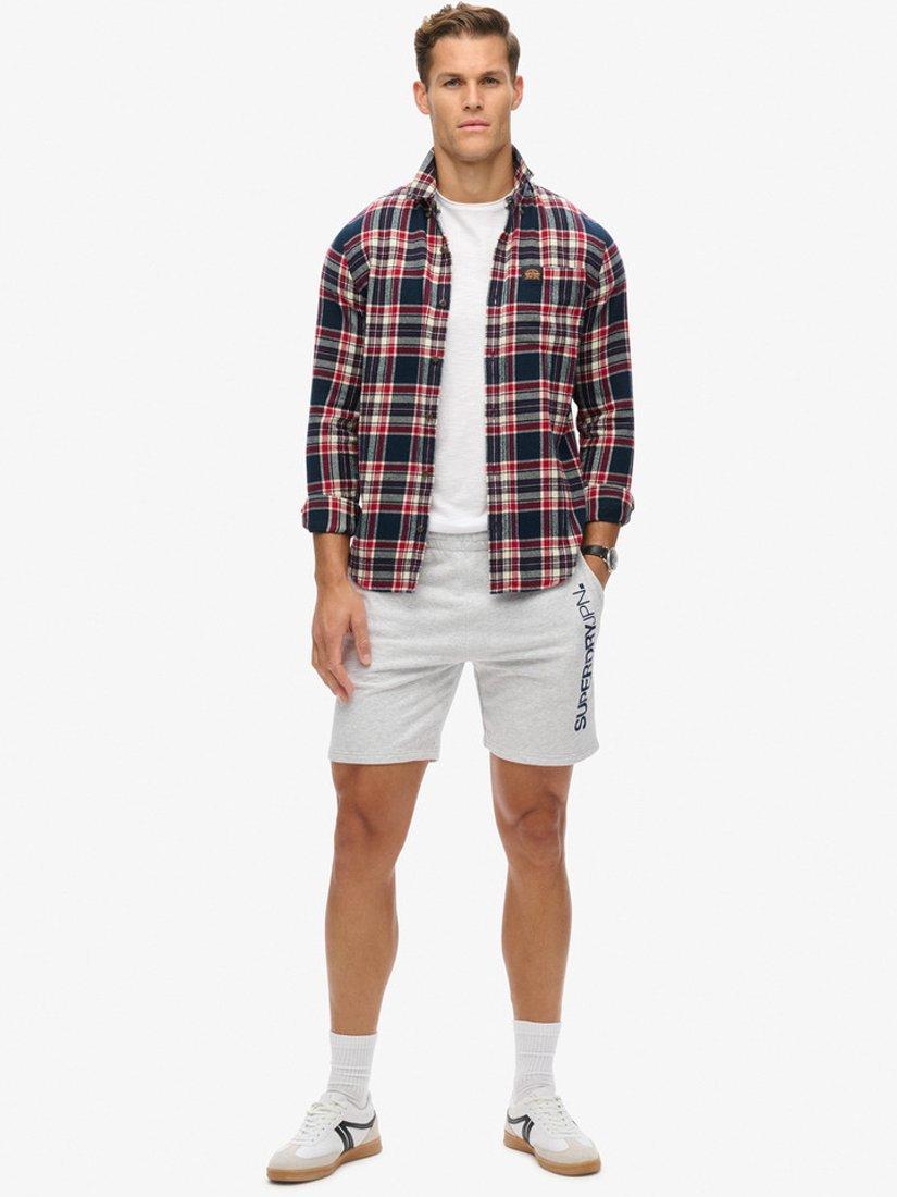 Superdry Sportswear Logo Loose Shorts, Cadet Grey Marl