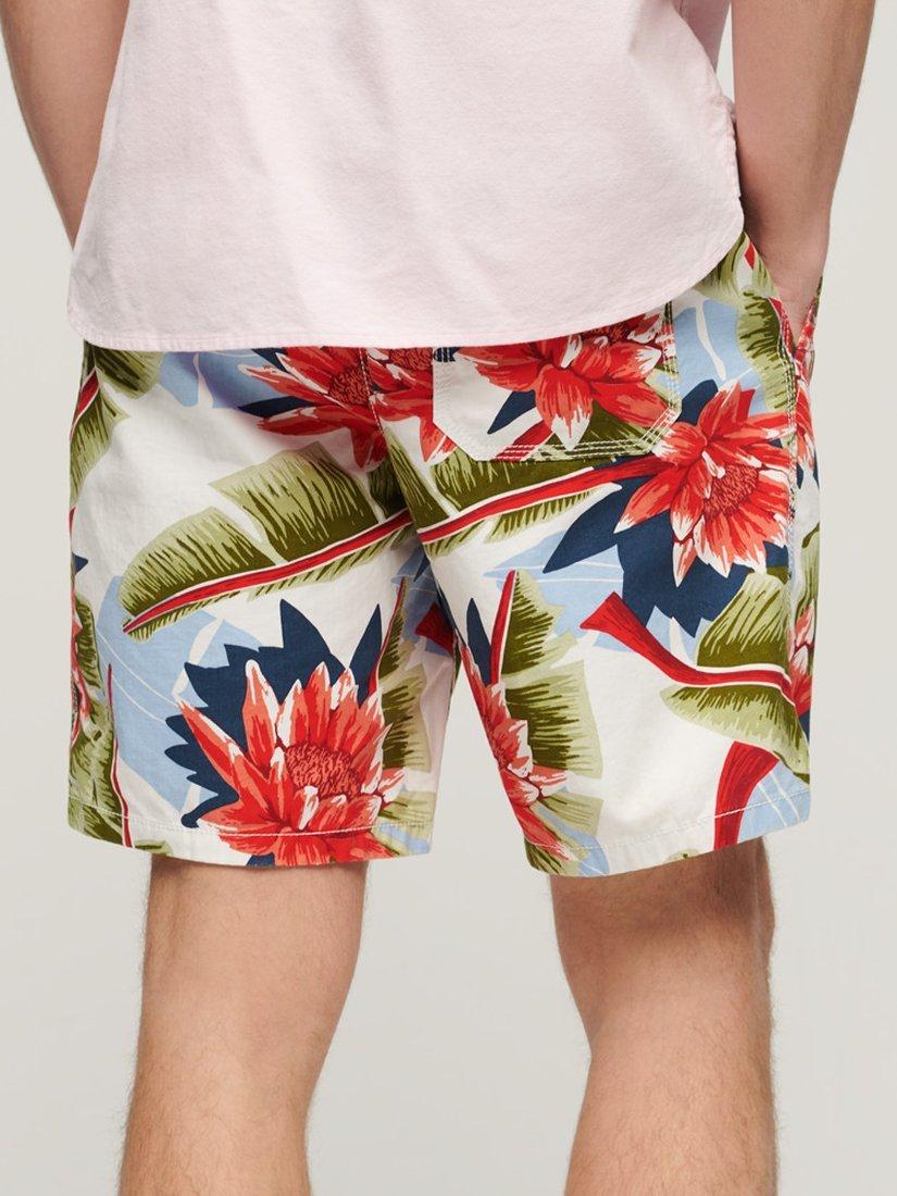 Superdry Floral Print Bermuda Shorts, Optic Banana Leaf, M