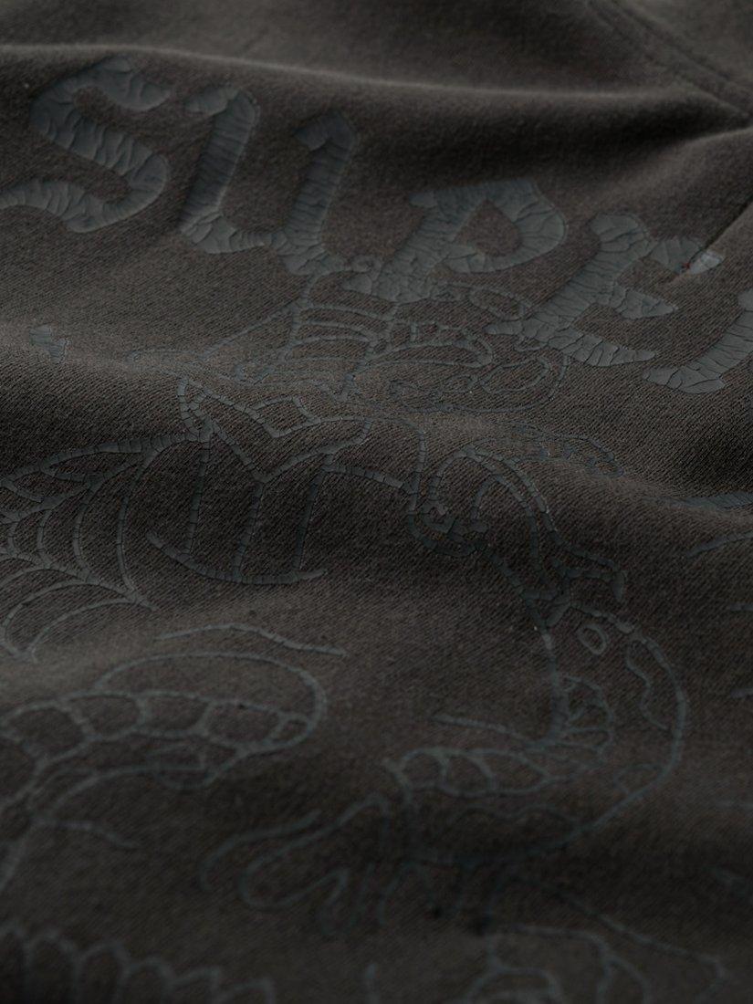 Product image 4 of 7, which shows Superdry Tattoo Graphic Loose Zip Hoodie, Washed Black, L
