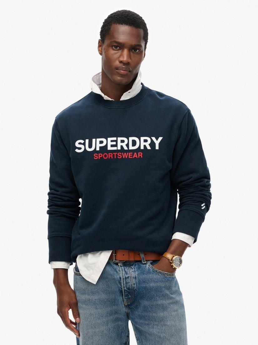 Superdry Sportswear Logo Loose Crew Sweatshirt, Eclipse Navy, XXXL