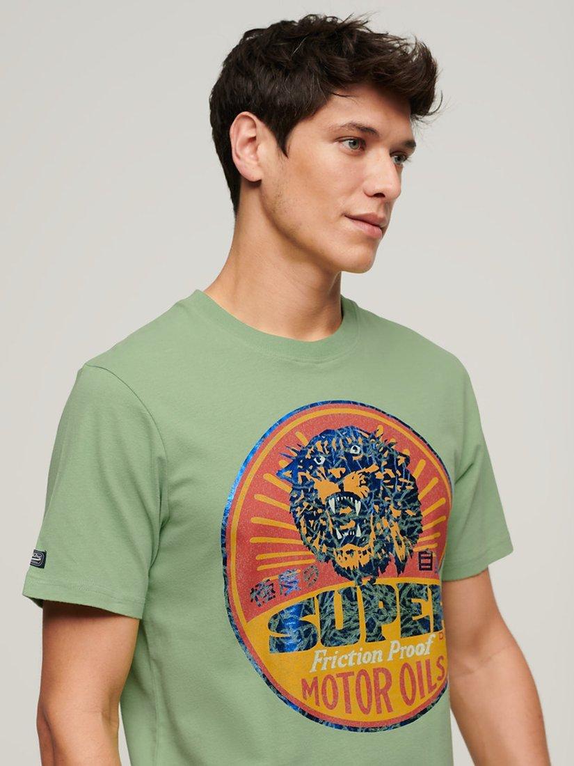 Superdry Gasoline Workwear T-Shirt, Soft Green