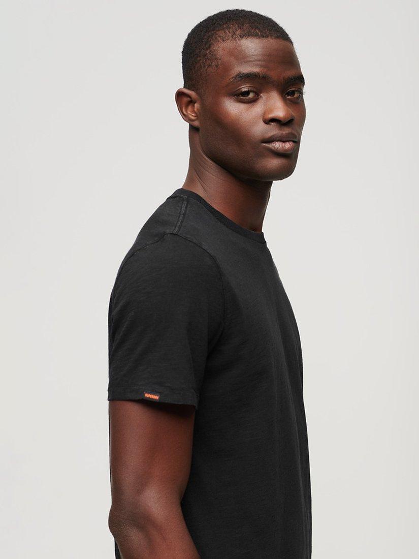 Product image 3 of 4, which shows Superdry Crew Neck Slub Short Sleeved T-Shirt, Black, S