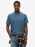 Superdry Crew Neck Slub Short Sleeved T-Shirt, Dry Slate Blue