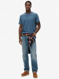 Superdry Crew Neck Slub Short Sleeved T-Shirt, Dry Slate Blue