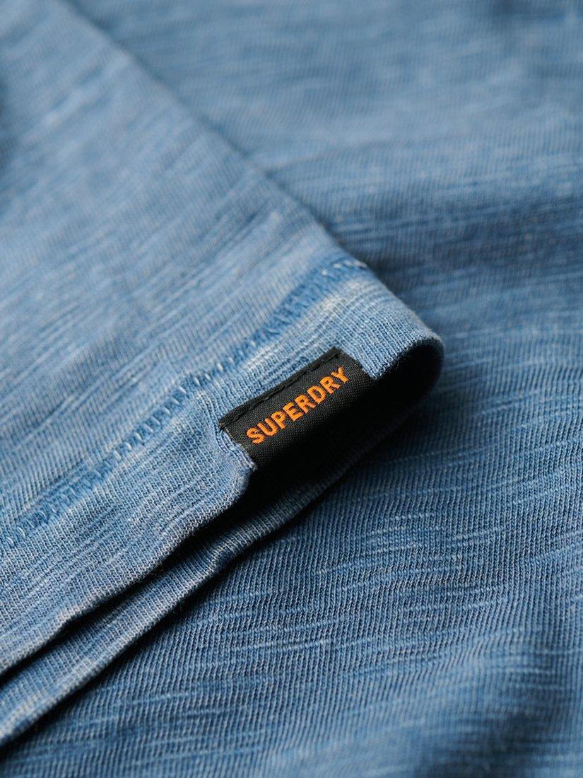Product image 4 of 4, which shows Superdry Crew Neck Slub Short Sleeved T-Shirt, Dry Slate Blue, S