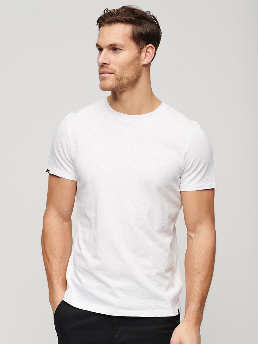 Product image 1 of 4, which shows Superdry Crew Neck Slub Short Sleeved T-Shirt, Optic, S