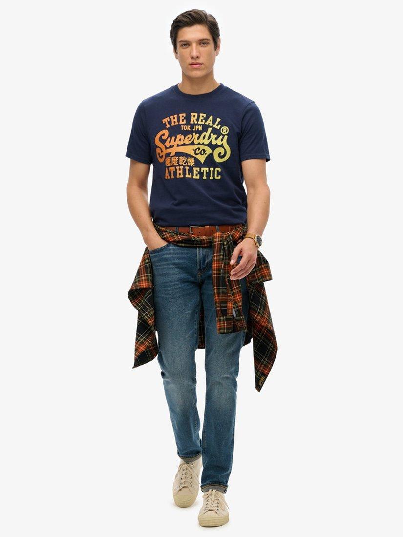 Product image 2 of 3, which shows Superdry Reworked Classic Graphic T-Shirt, Navy Marl, S