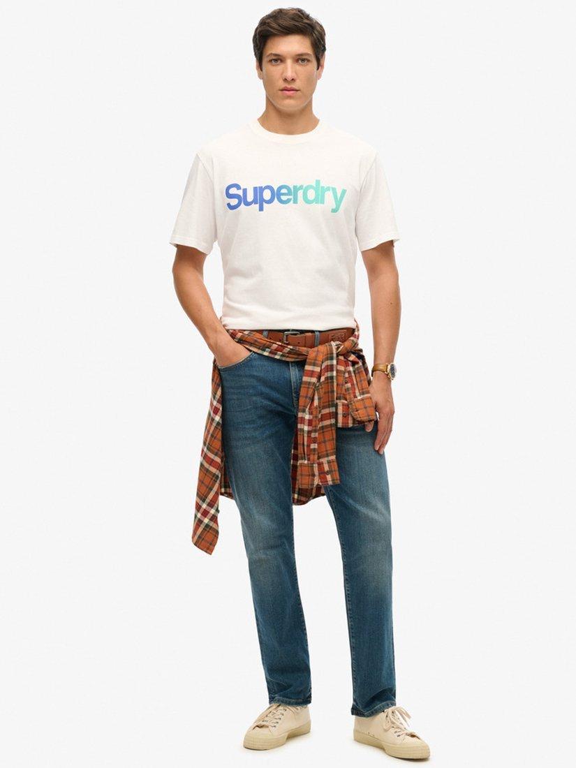 Product image 2 of 5, which shows Superdry Core Logo Loose T-Shirt, Brilliant White Fade, XXL