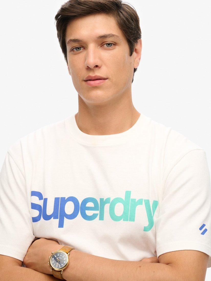 Product image 4 of 5, which shows Superdry Core Logo Loose T-Shirt, Brilliant White Fade, XXL