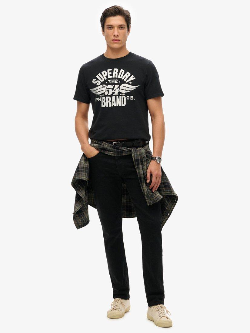 Product image 2 of 3, which shows Superdry Reworked Classic Graphic T-Shirt, Nero Black Marl, S