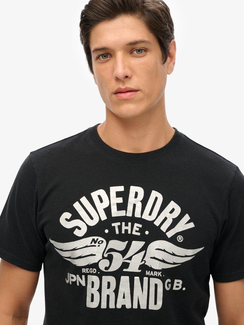 Product image 3 of 3, which shows Superdry Reworked Classic Graphic T-Shirt, Nero Black Marl, S