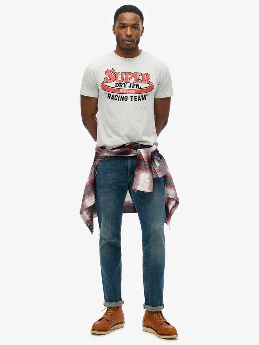 Product image 2 of 5, which shows Superdry Reworked Classic Graphic T-Shirt, Flake Grey Marl, S