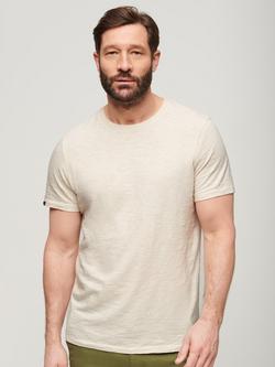 Superdry Crew Neck Slub Short Sleeved T-Shirt, Oat Cream Marl