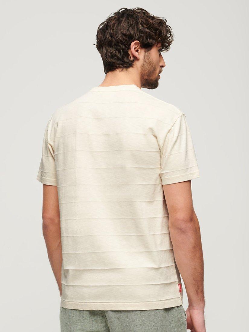 Product image 4 of 5, which shows Superdry Organic Cotton Vintage Texture T-Shirt, White Sand, S