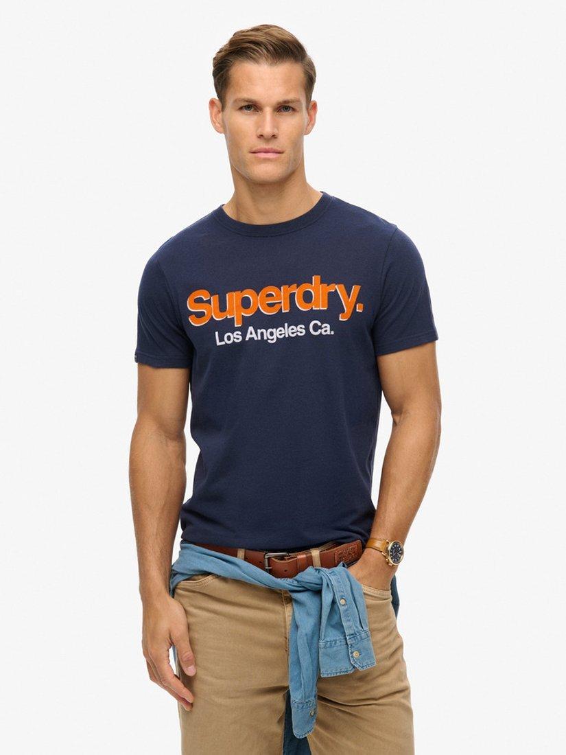 Superdry Core Logo Classic Washed T Shirt Navy Marl