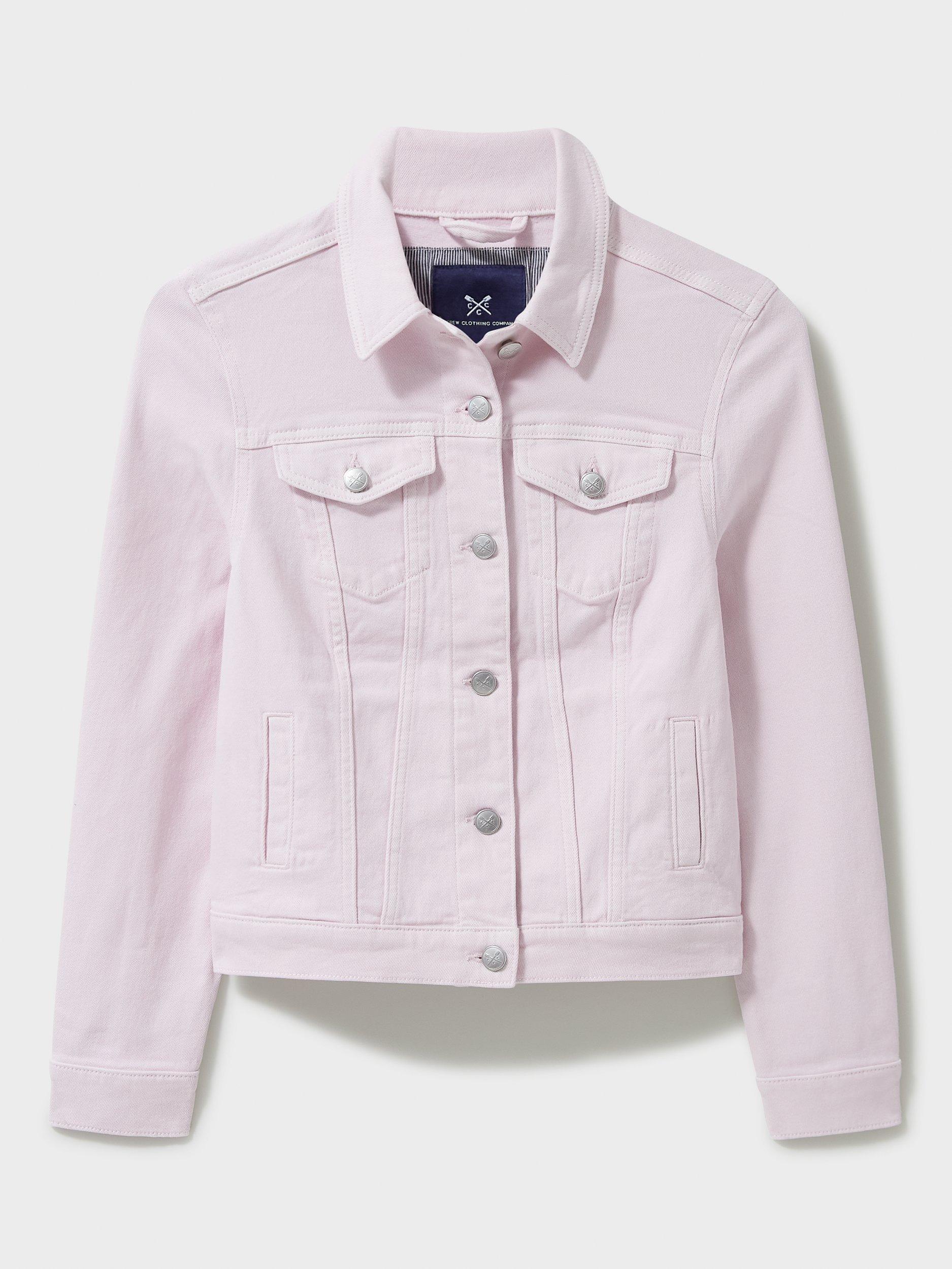 Pink girls denim jacket best sale