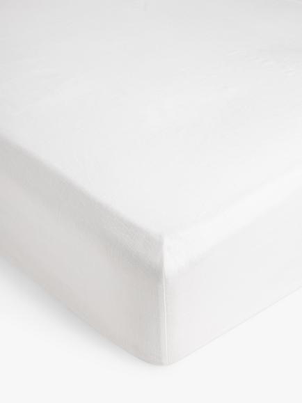 John Lewis Washed Linen Deep Fitted Sheets, Oyster White