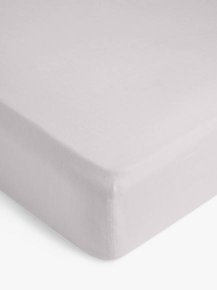 John Lewis Washed Linen Deep Fitted Sheets, Pale Grey