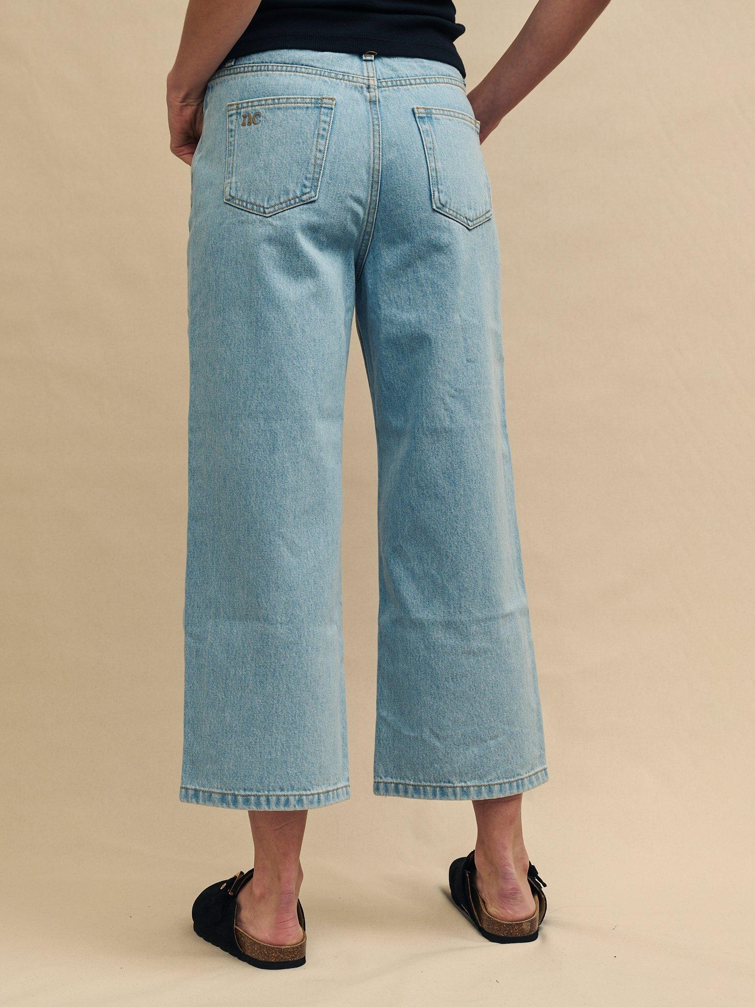 Nobody's Child Cropped Wide Leg Jeans, Blue, 10