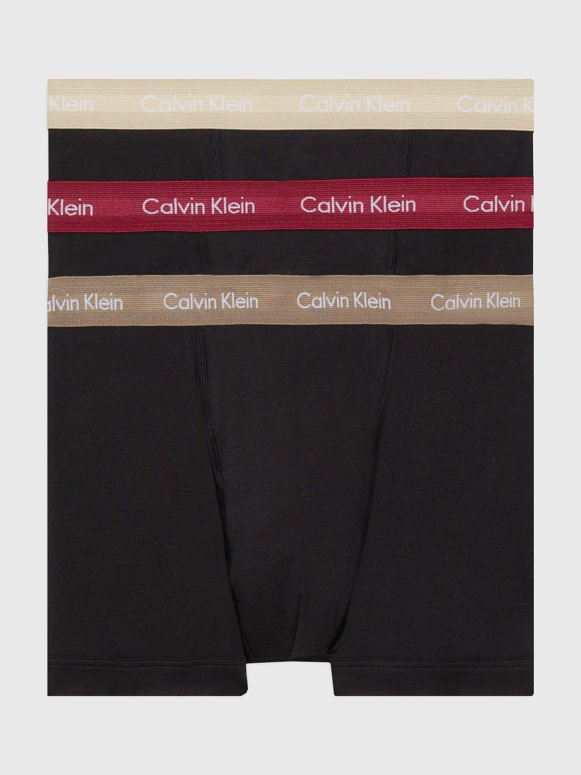 Calvin Klein Classic Trunks, Pack of 3, Rumba/Caribou/Black