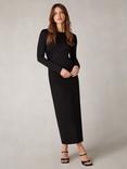 Ro&Zo Jersey Ruched Side Midaxi Dress, Black