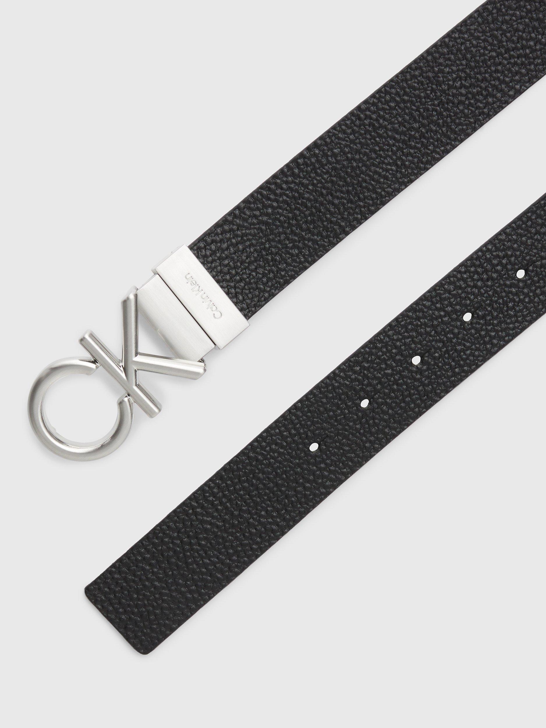 Product image 2 of 7, which shows Calvin Klein Reversible Leather Belt, Black/Dark Brown, 39