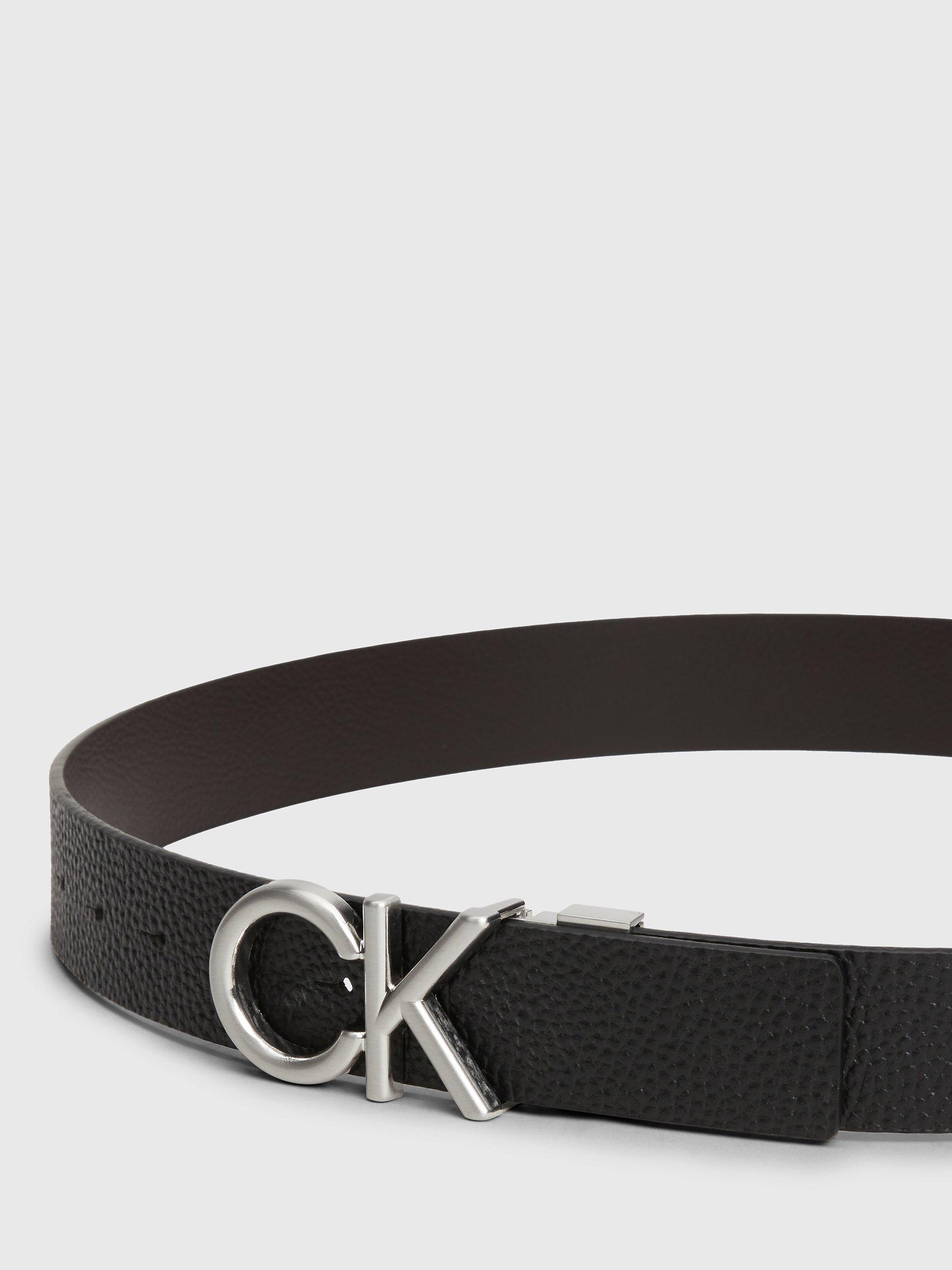Product image 3 of 7, which shows Calvin Klein Reversible Leather Belt, Black/Dark Brown, 39