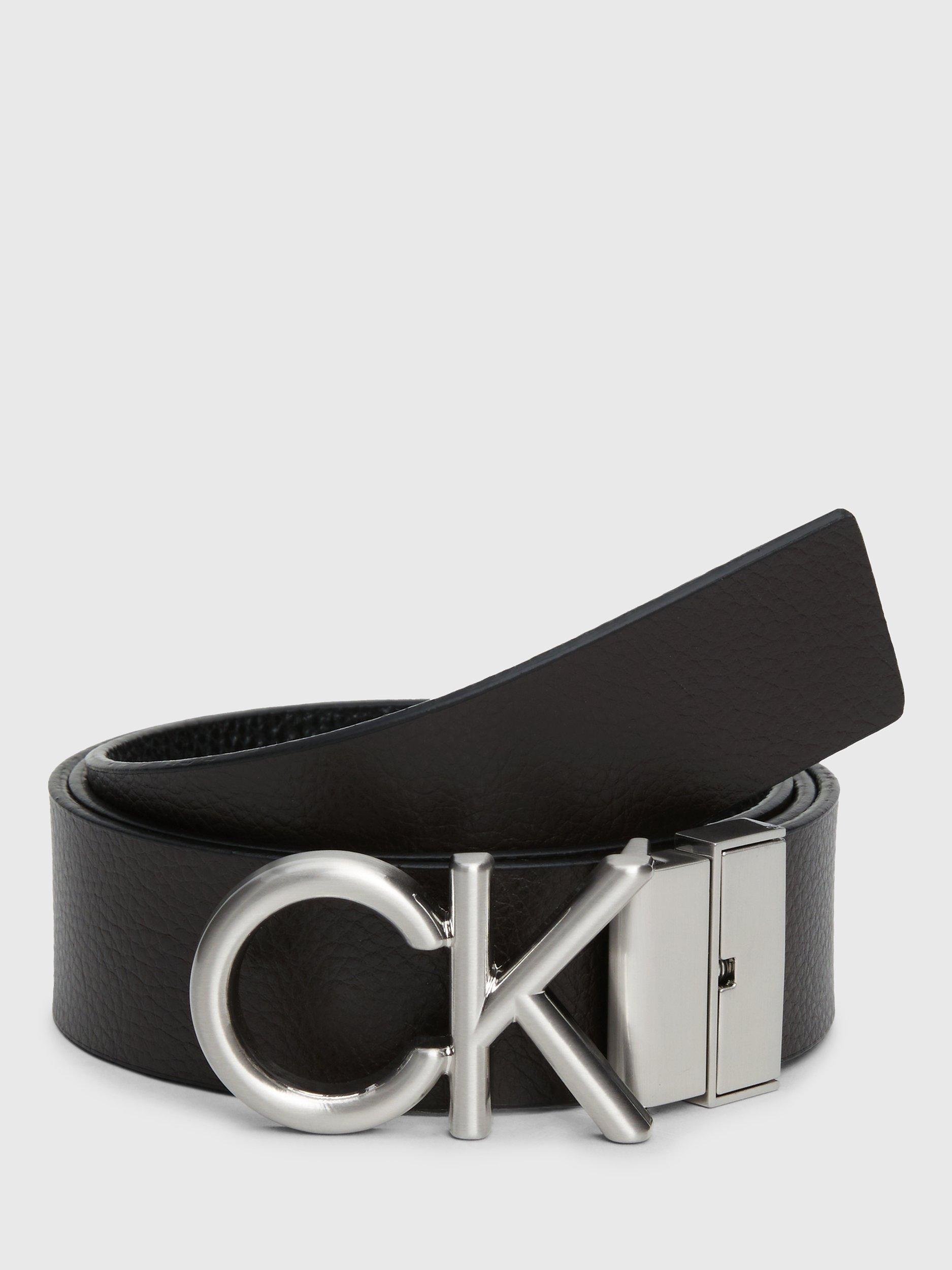 Product image 4 of 7, which shows Calvin Klein Reversible Leather Belt, Black/Dark Brown, 39