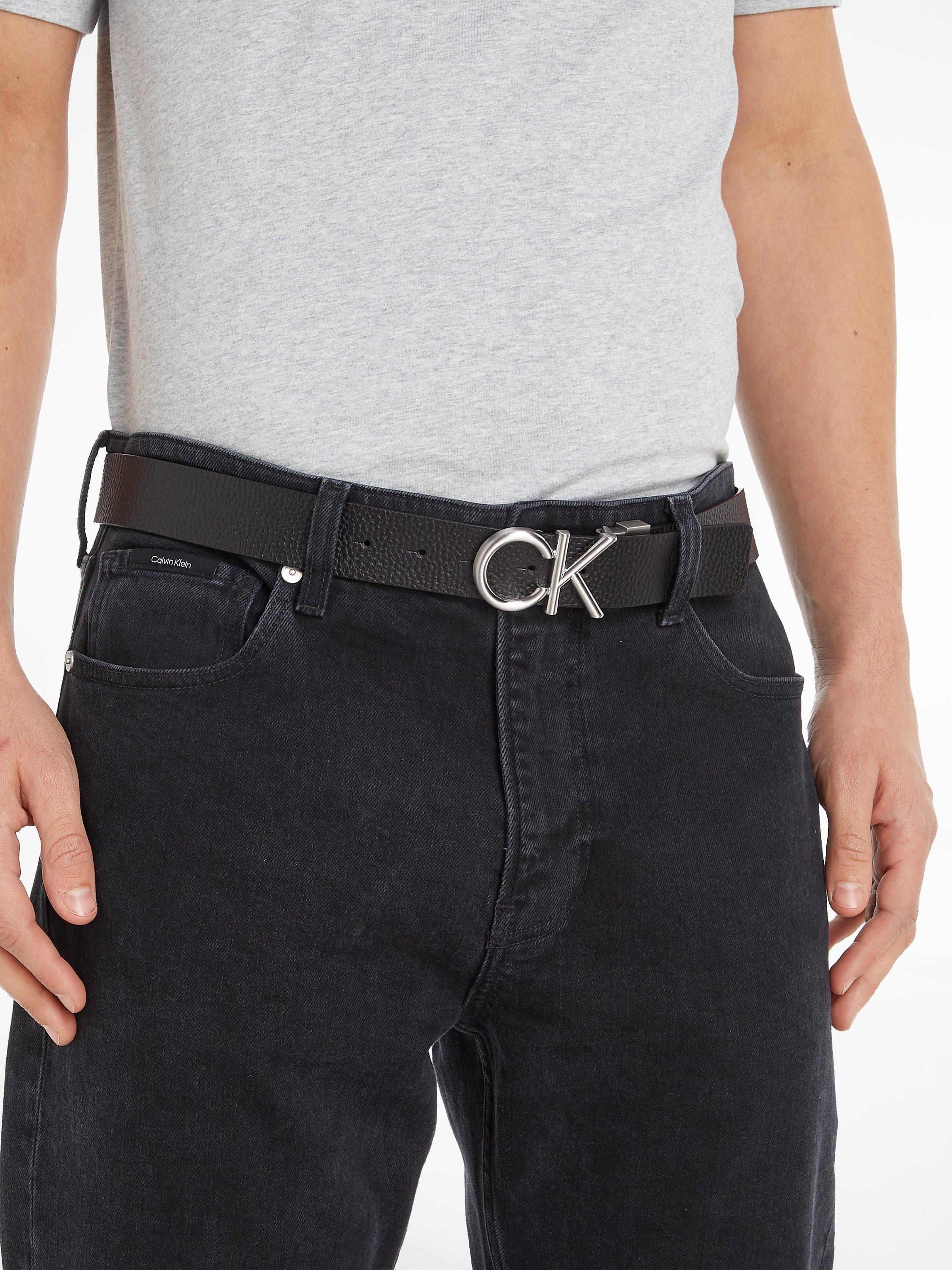 Product image 6 of 7, which shows Calvin Klein Reversible Leather Belt, Black/Dark Brown, 39