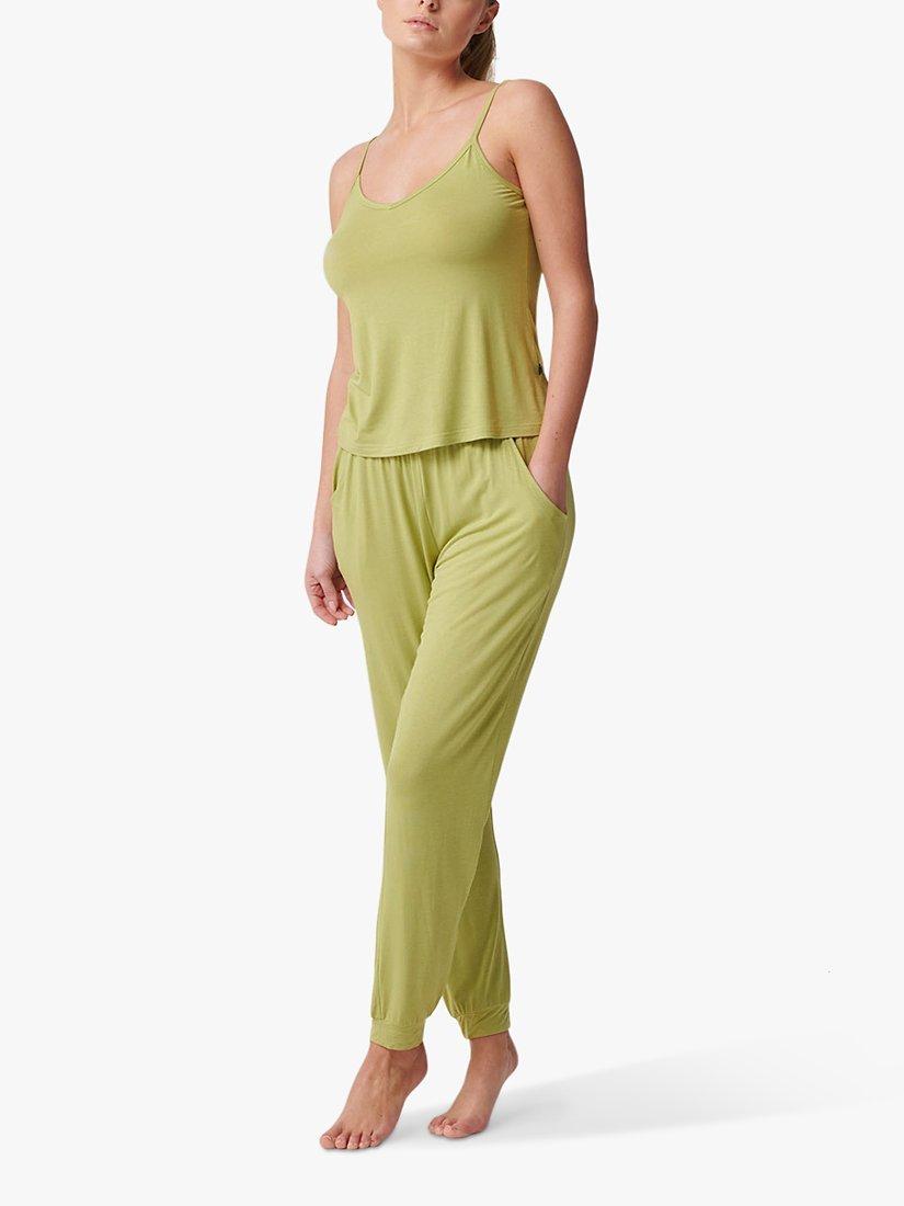 Product image 3 of 3, which shows British Boxers Bamboo Camisole Pyjama Set, Tarragon, XS