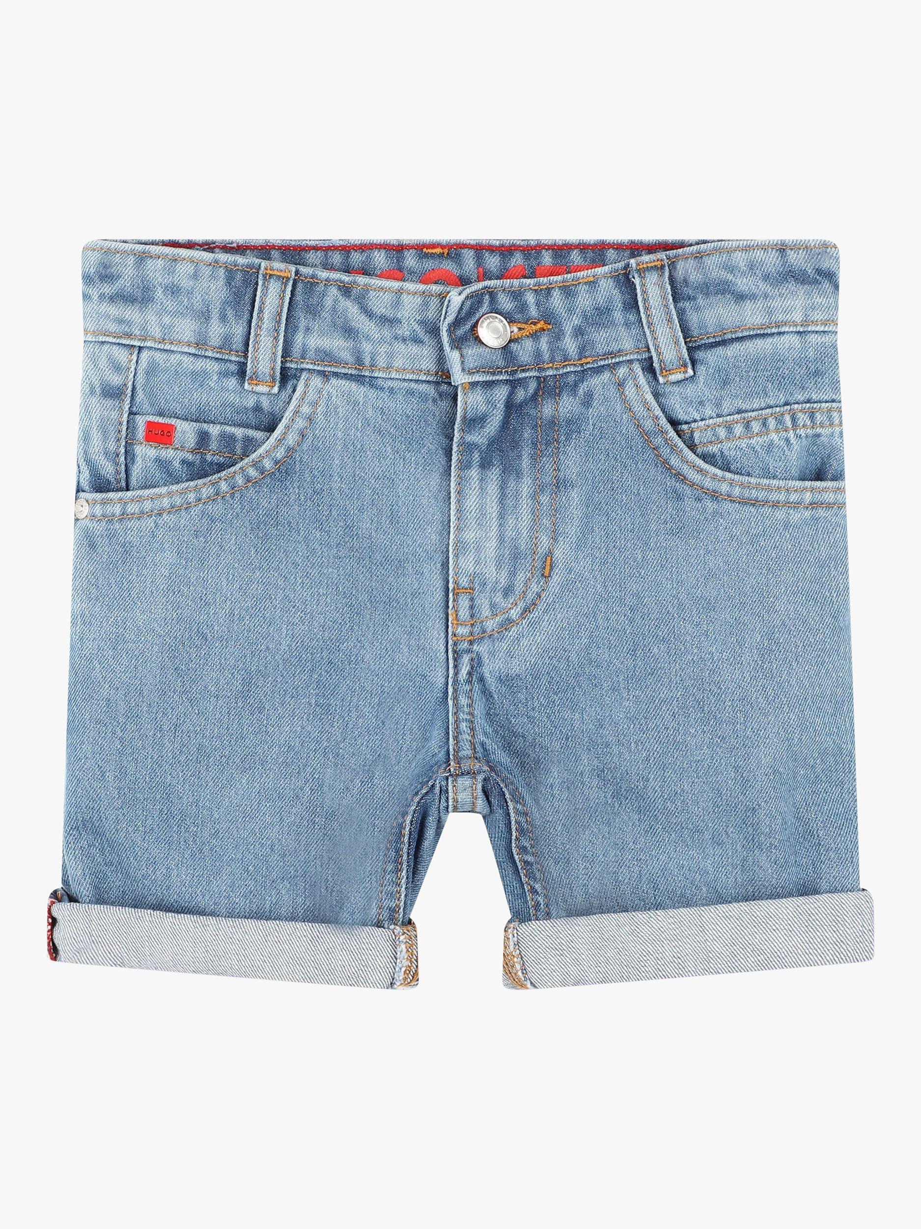 Product image 1 of 2, which shows HUGO Kids' Denim Cotton Blend Bermuda Shorts, Blue, 16 years