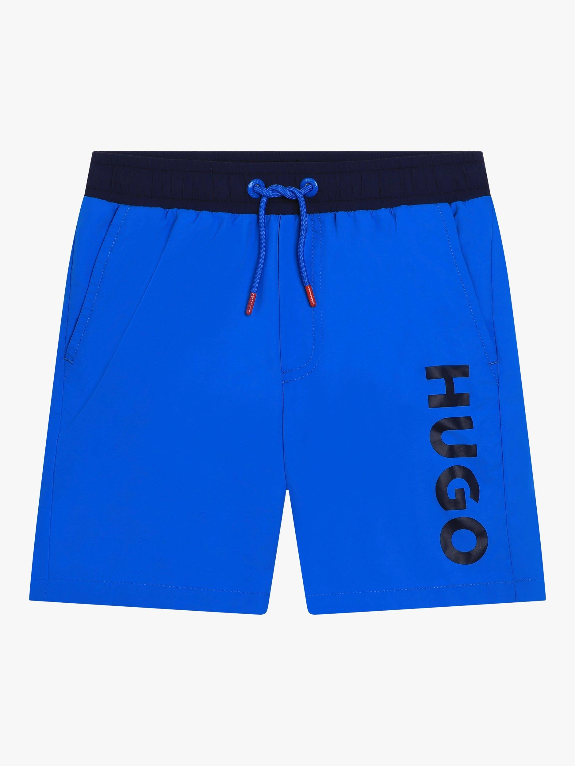 HUGO Kids' Side Logo Swim Shorts, Blue/Navy