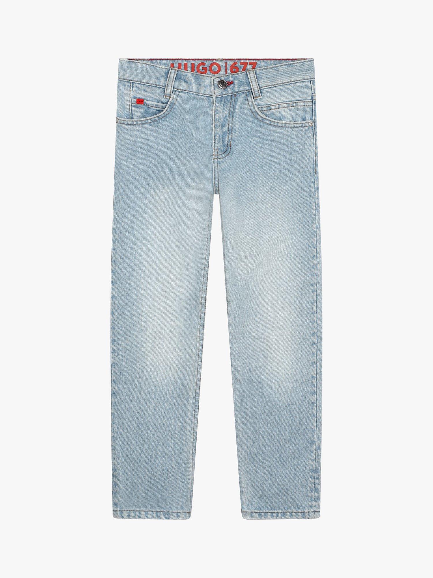 Product image 1 of 3, which shows HUGO Kids' Regular Fit Jeans, Light Blue, 8 years