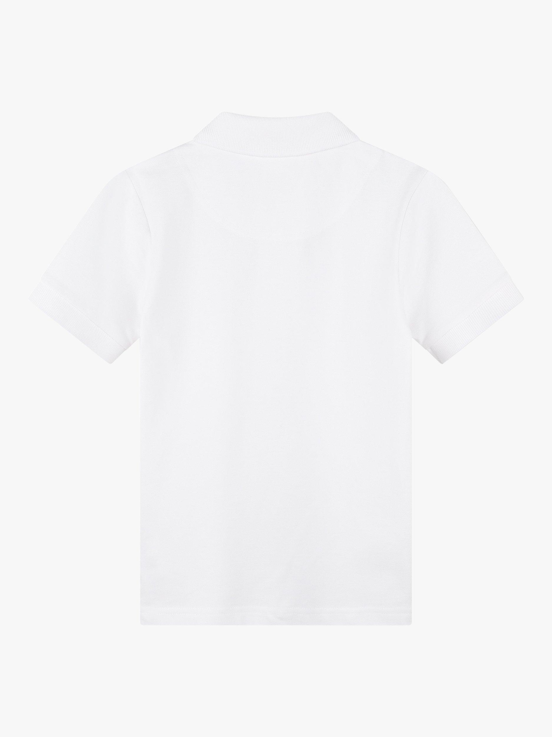 Product image 2 of 2, which shows BOSS Kids' HUGO Logo Piqué Short Sleeve Polo Shirt, White, 6 years