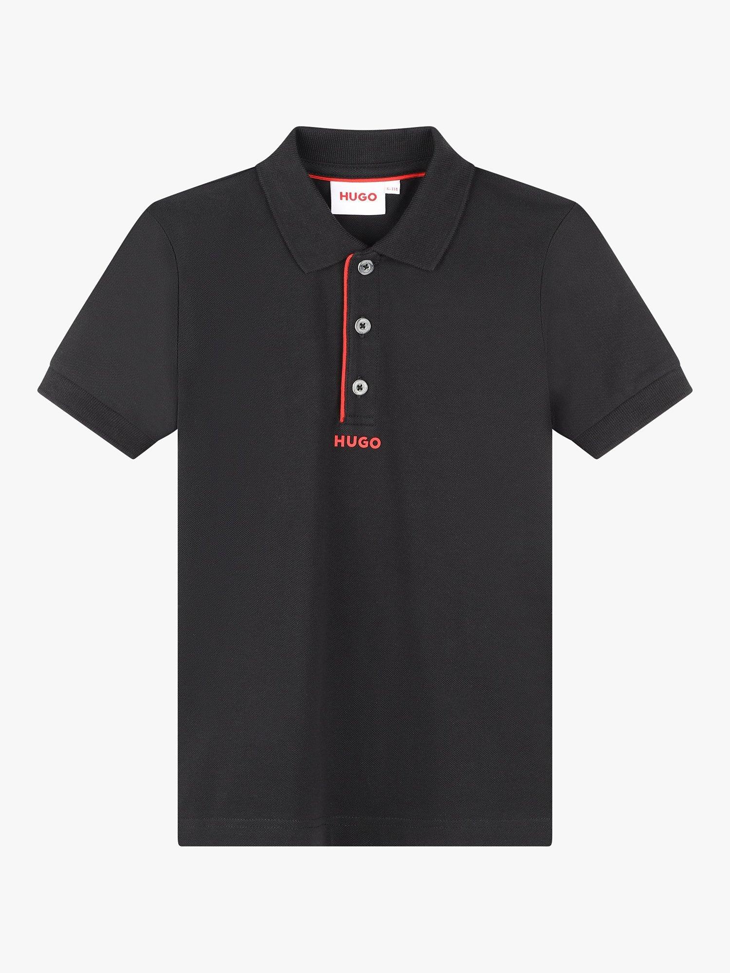 BOSS Kids' HUGO Logo Piqué Short Sleeve Polo Shirt