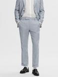 SELECTED HOMME Anton Linen Blend Suit Trousers, Light Blue