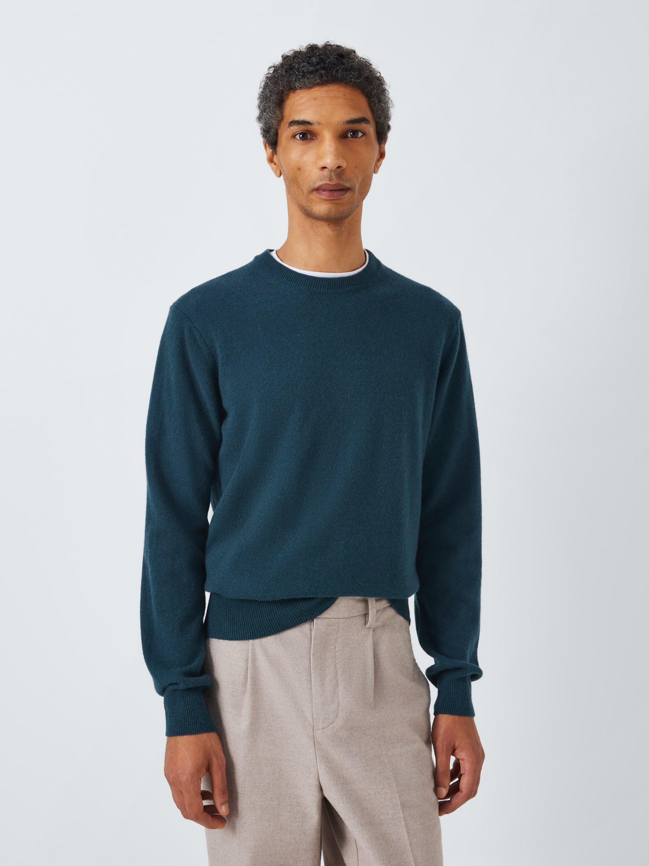 John Lewis Made in Italy Cashmere Crew Neck Jumper, Wintergreen