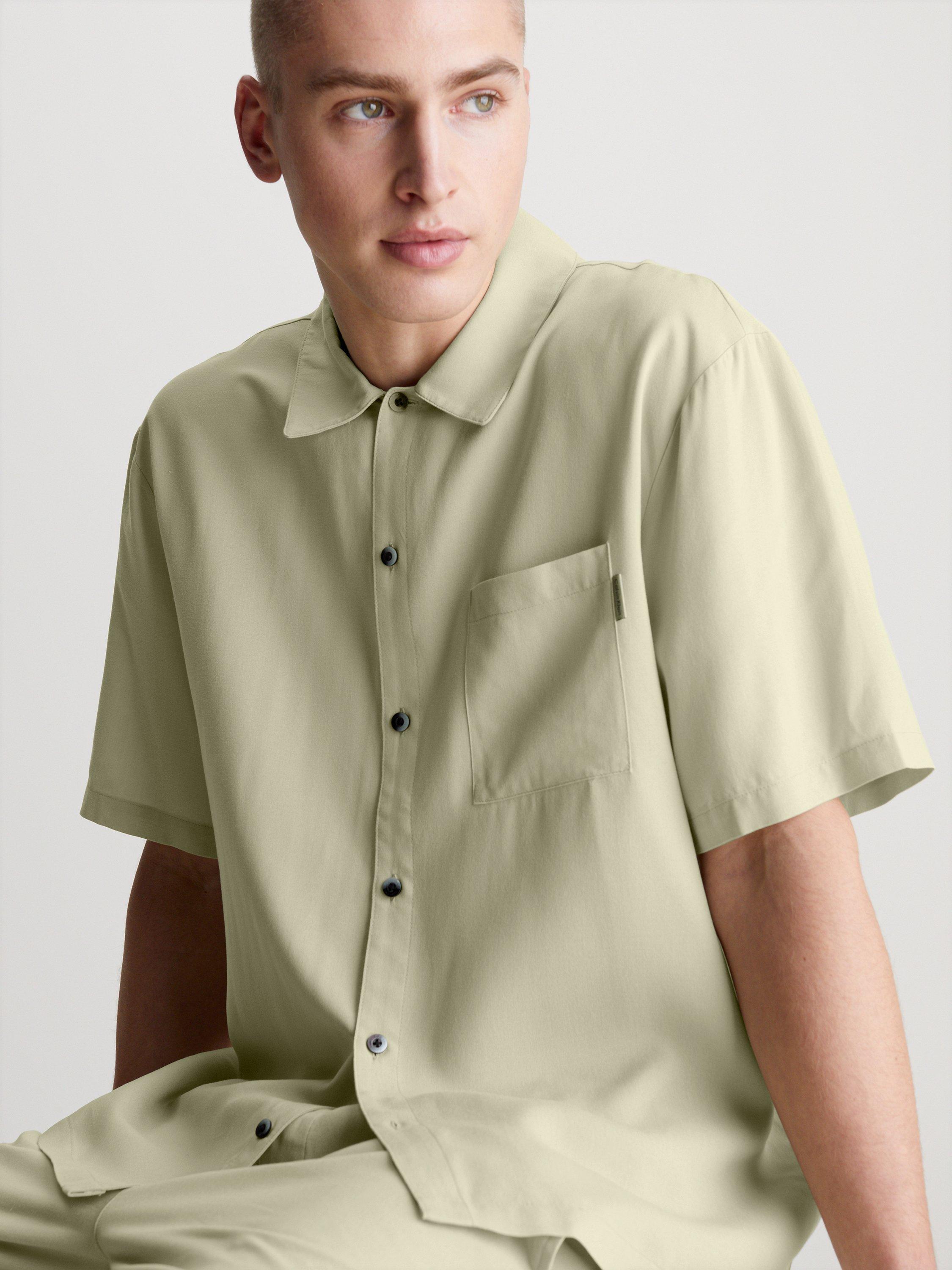 Product image 4 of 4, which shows Calvin Klein Pure Shorts Pyjama Shirt Set, Moss Grey, L