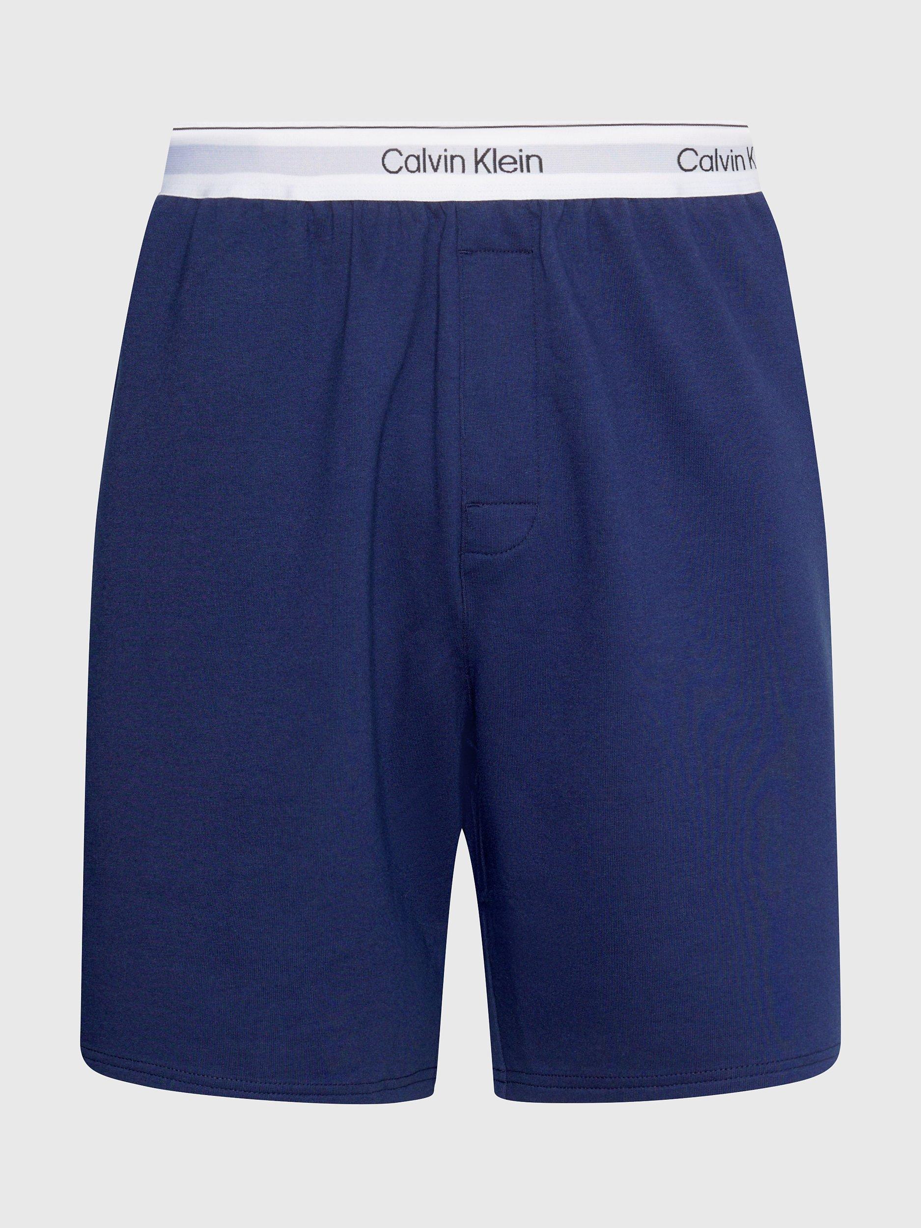 Calvin Klein Slogan Lounge Shorts, Blue Shadow