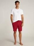 Calvin Klein Logo T-Shirt & Shorts Lounge Set, White/Rumba Red