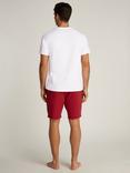 Calvin Klein Logo T-Shirt & Shorts Lounge Set, White/Rumba Red