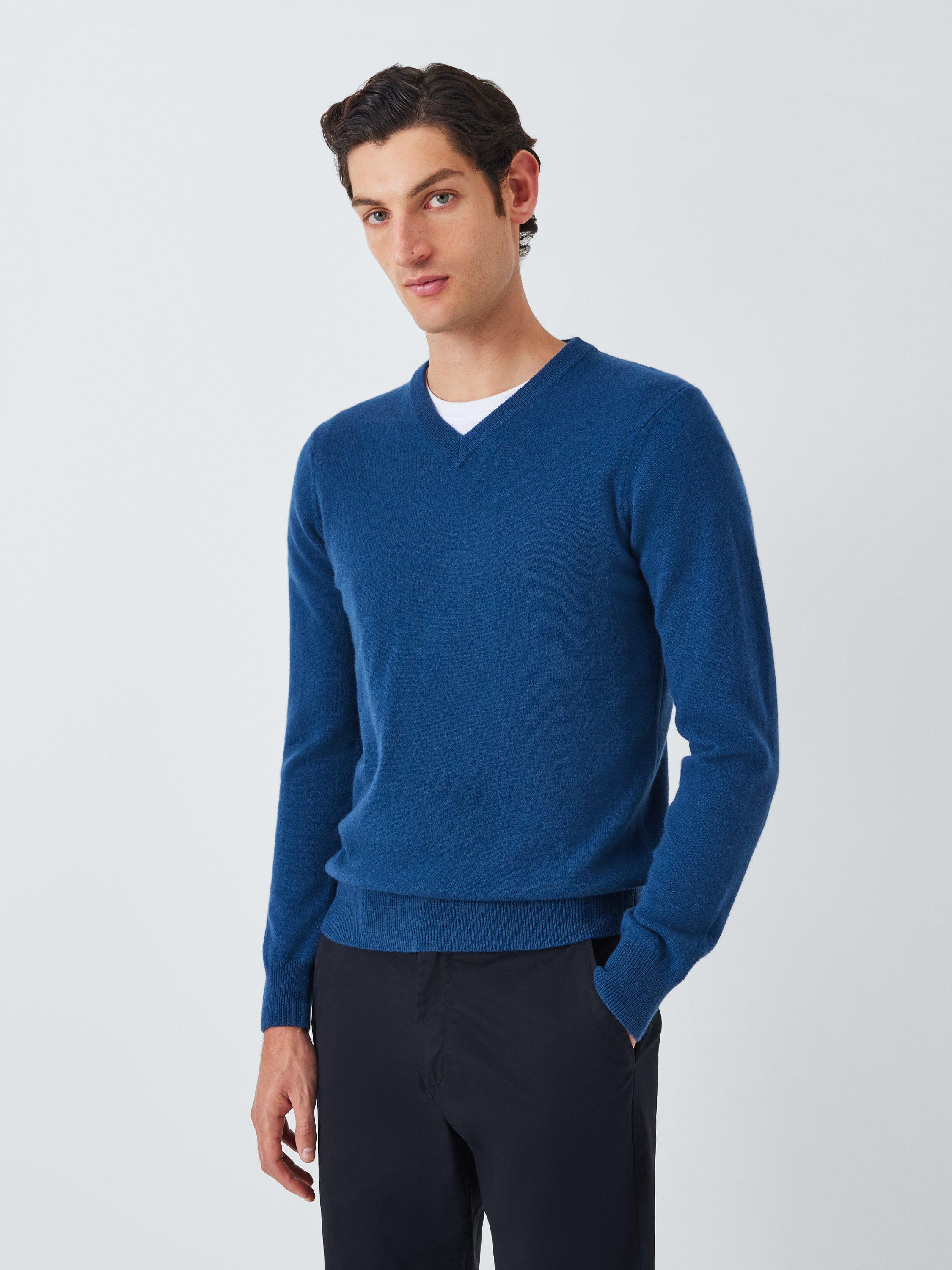 Product image 1 of 6, which shows John Lewis Made in Italy Cashmere V-Neck Jumper, Orion, M