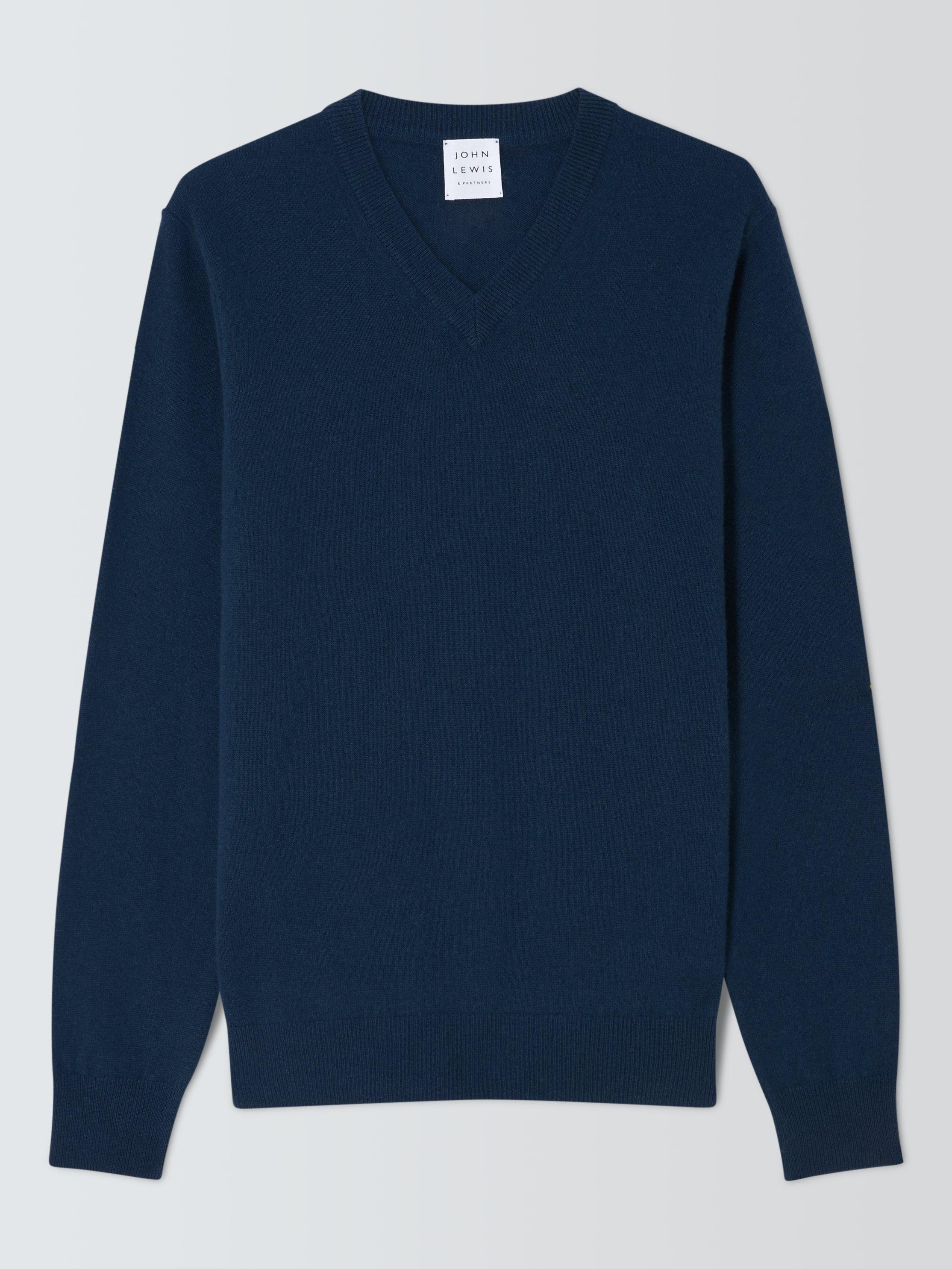 Product image 4 of 6, which shows John Lewis Made in Italy Cashmere V-Neck Jumper, Orion, M