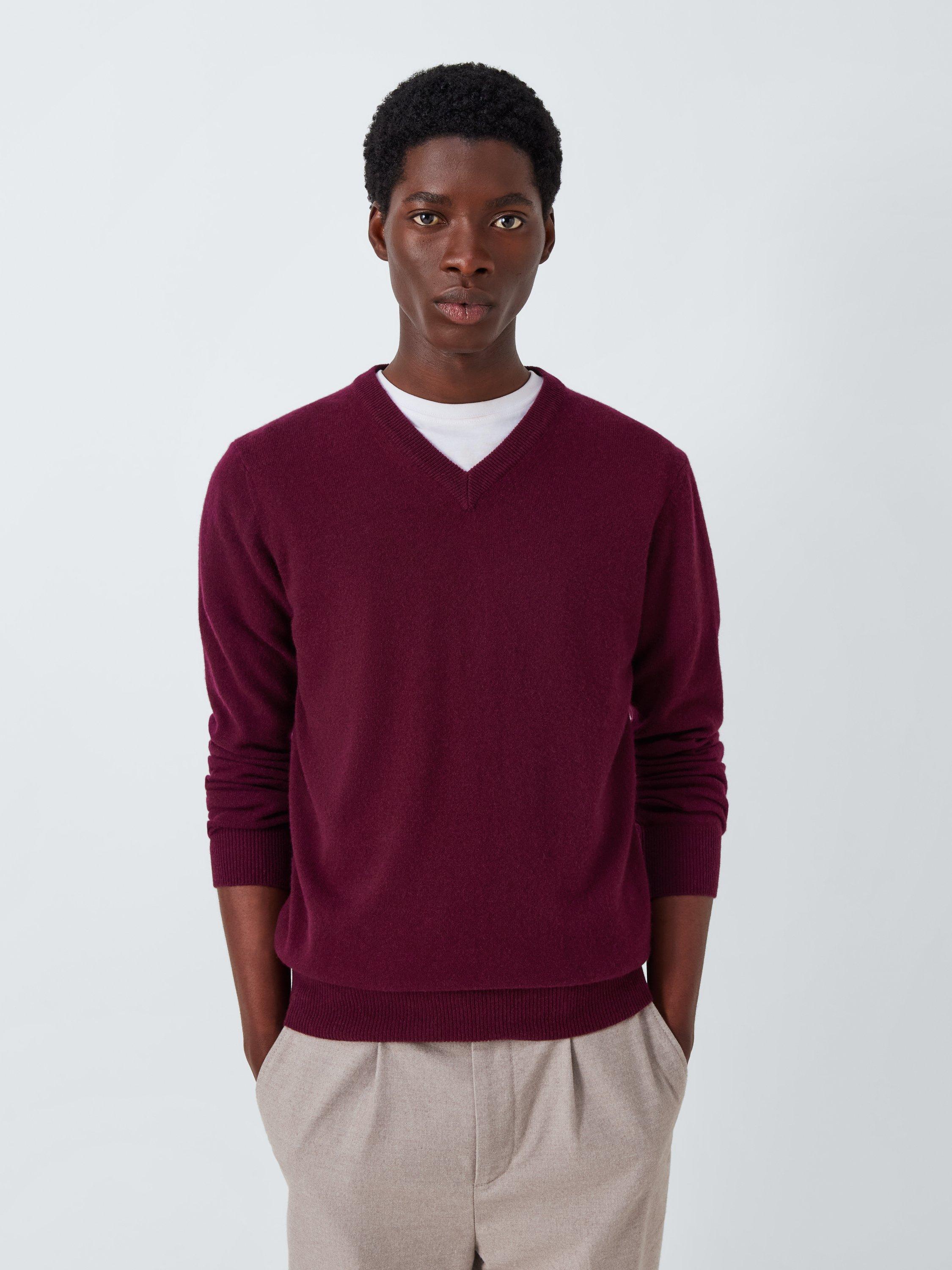 Burgundy v neck jumper best sale