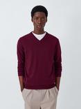 John Lewis Made in Italy Cashmere V-Neck Jumper, Deep Burgundy