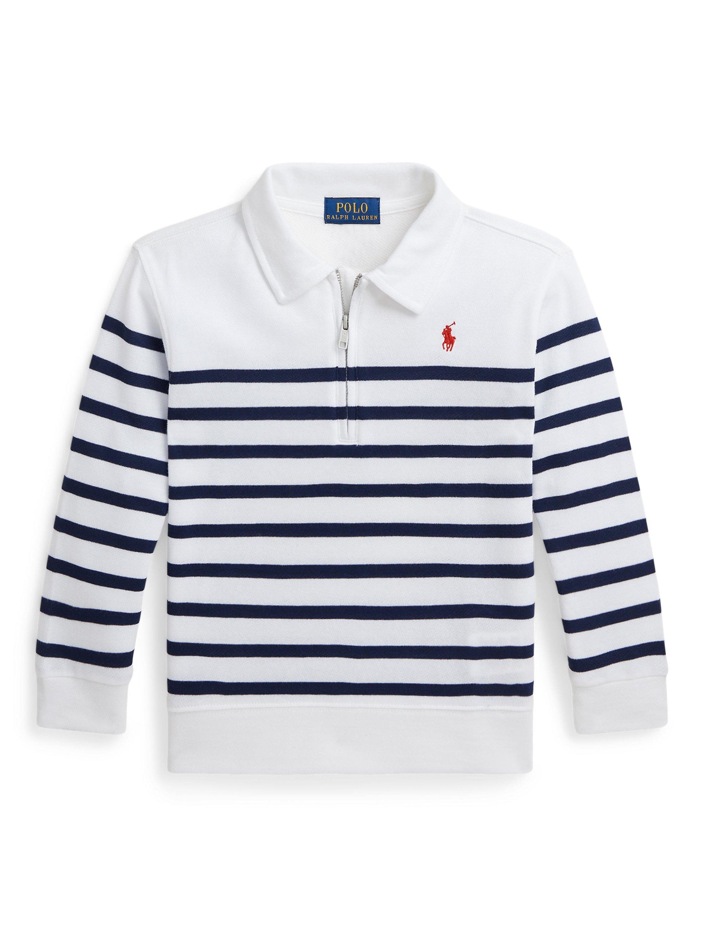 Polo Ralph Lauren Kids Striped Long Sleeve Polo Shirt White Multi