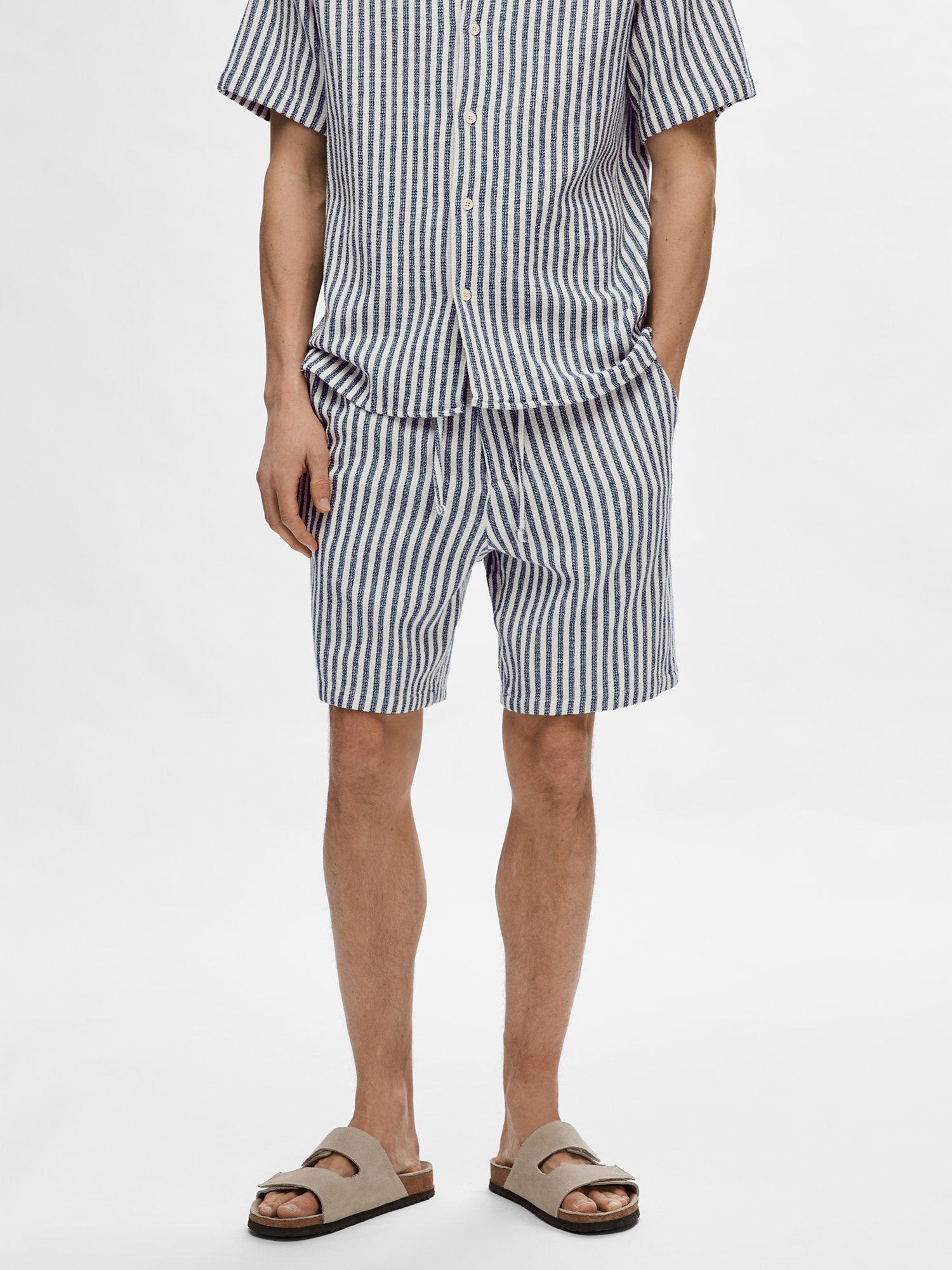 SELECTED HOMME Stripe Shorts, Dark Sapphire