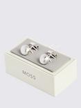 Moss Brushed Dome Cufflinks, Silver