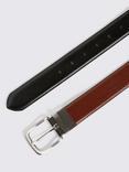 Moss Casual Leather Reversible Belt, Brown/Black